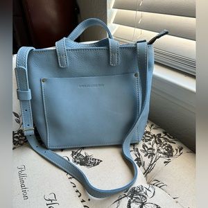 Portland Leather Goods UNICORN zippered mini crossbody tote, Dream.